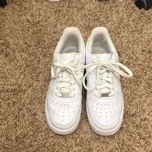 Nike Women’s All-White Leather Sneakers